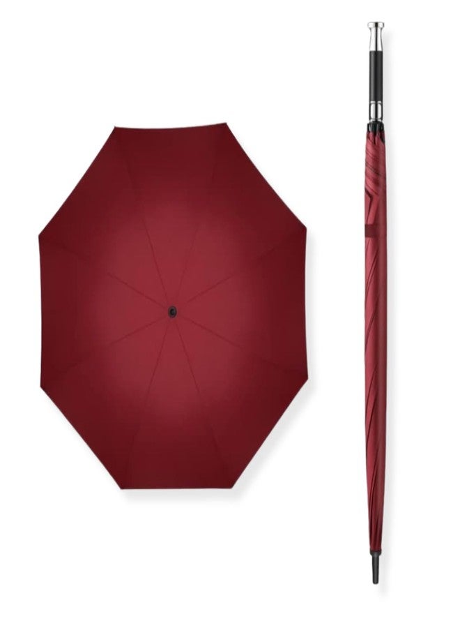 FOROLY Windproof Golf Umbrella for Men and Women - Large 47 Inch Waterproof Double Canopy, Automatic Open and Close, UV Protection Chaata, Durable and Lightweight (Maroon) - Image 3